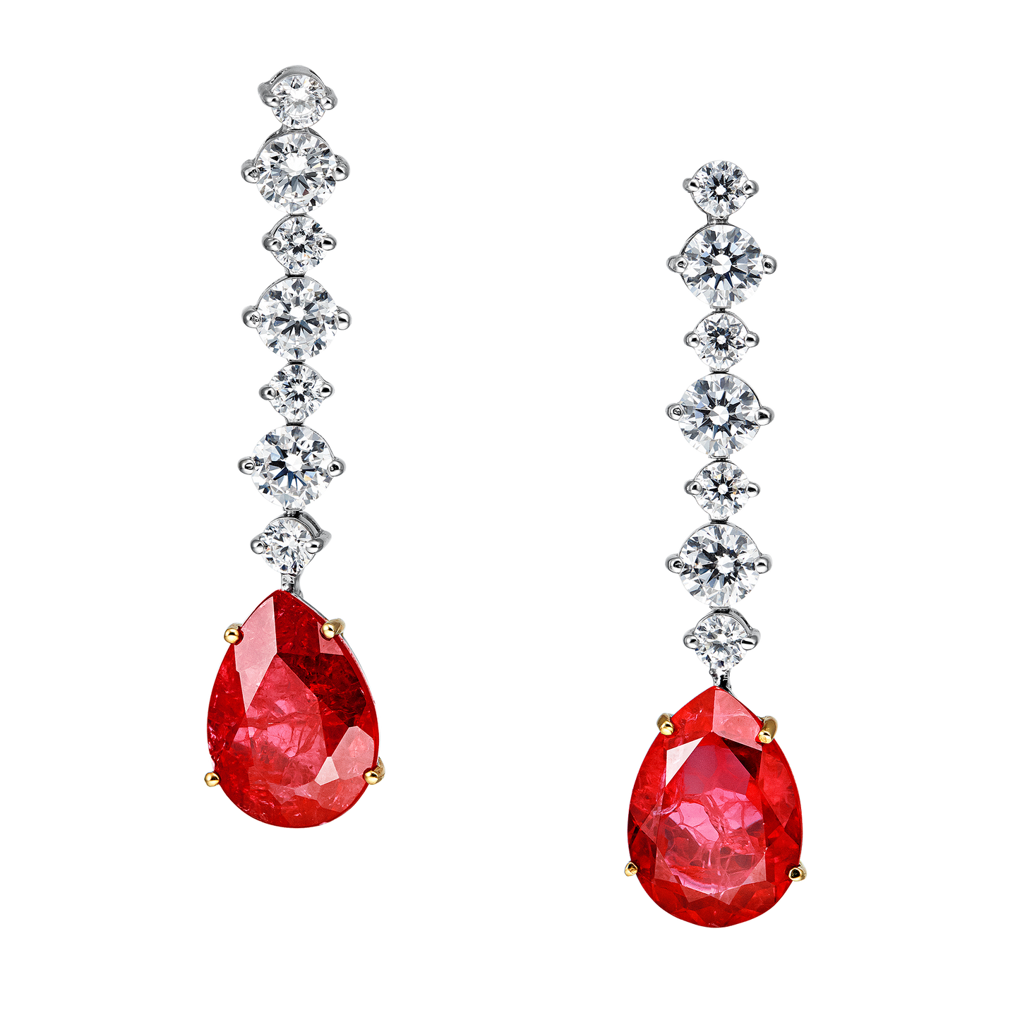 ciro schmuck black tie angelina ohrringe silber weißgold vergoldet kubik zirkonia korund rubin 13x15mm