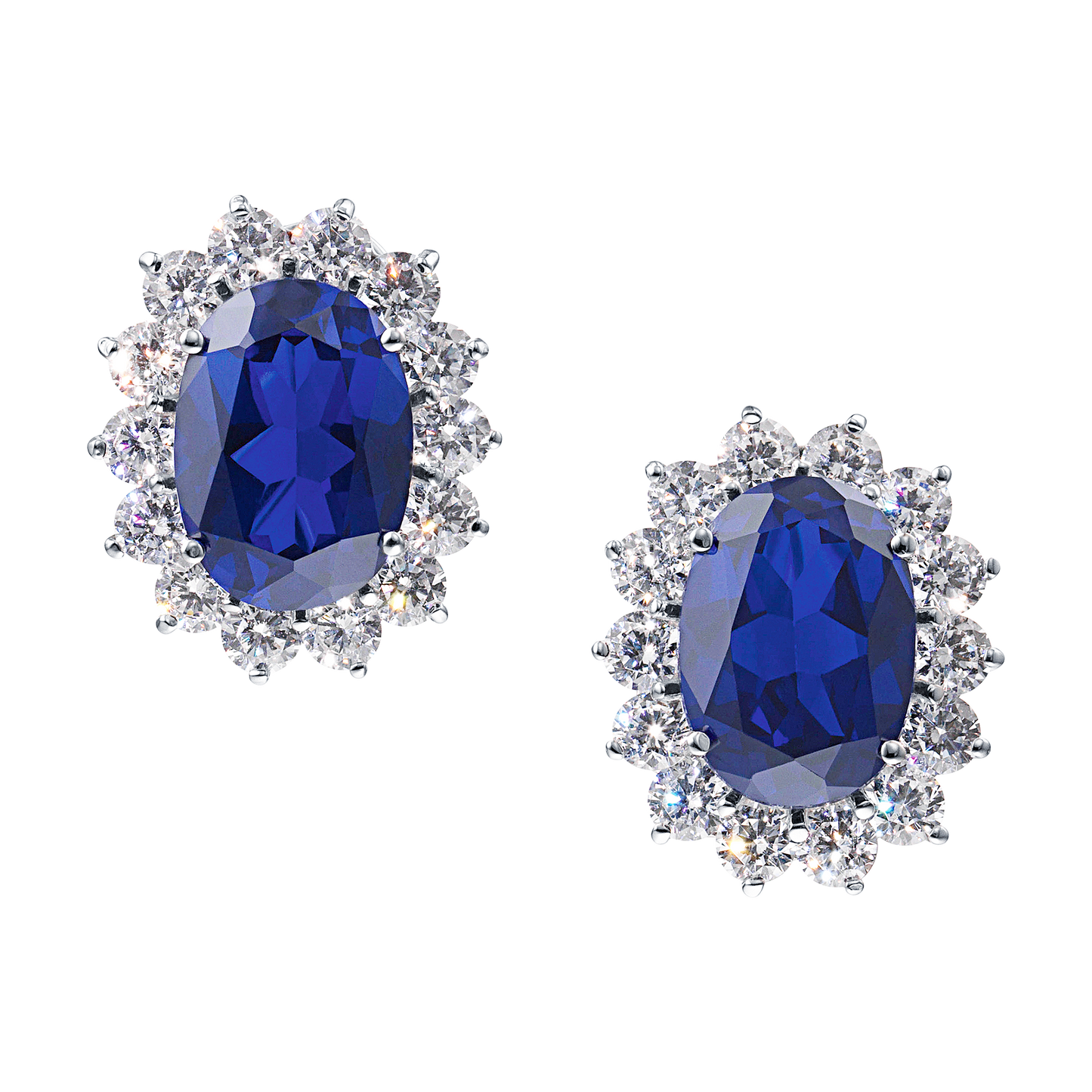 ciro schmuck black tie catherine ohrringe silber weißgold vergoldet korund blau saphir 10x14mm