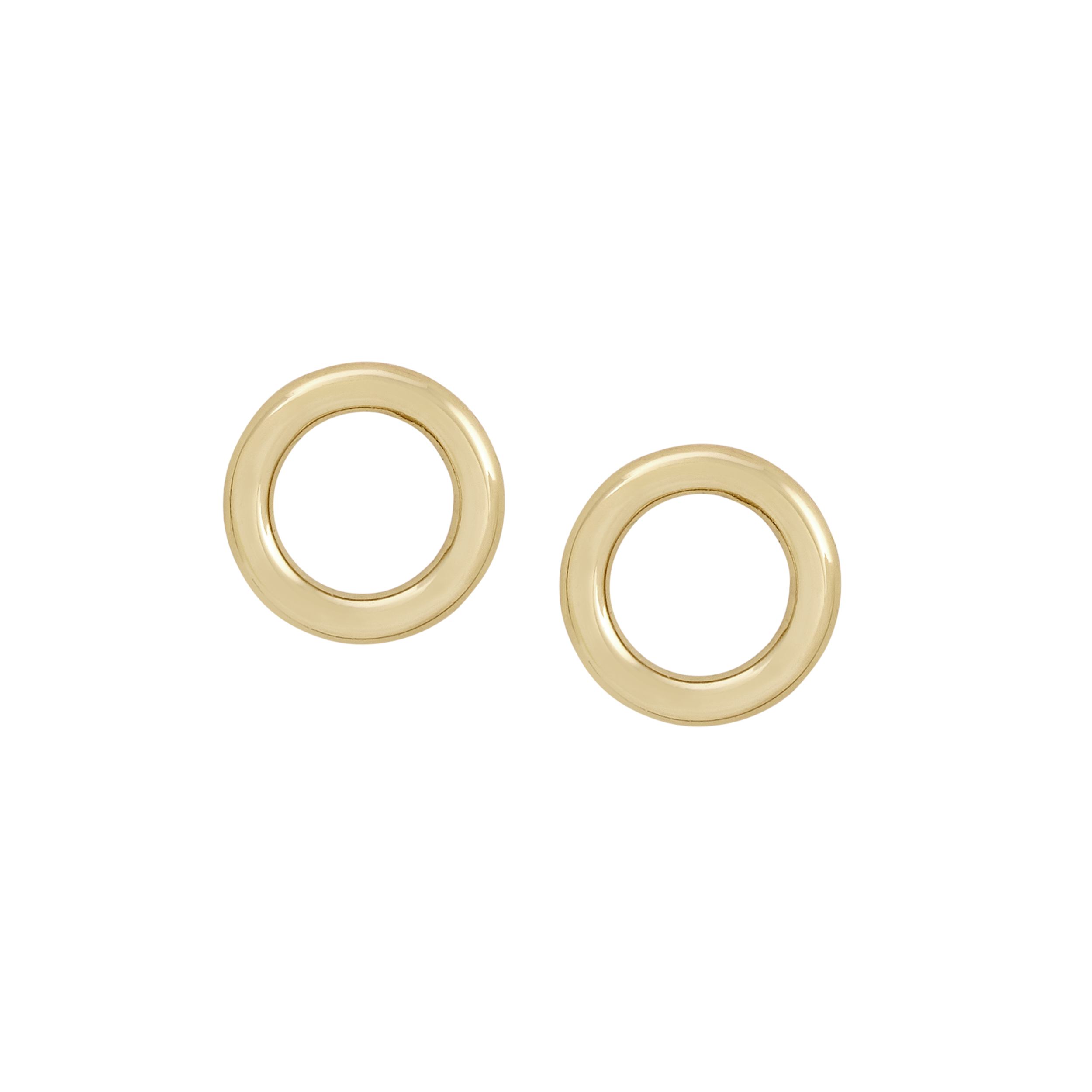 Diamond Earrings Circle Shape Studs Bezel Settings 10K Gold-J,SI2-I1  (J/SI2-I1) – Glitz Design