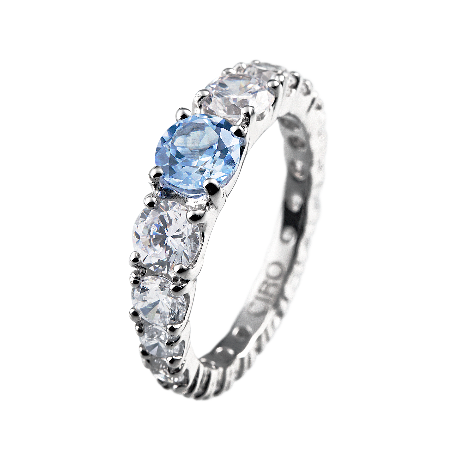 Madeleine eternity ring aquamarine
