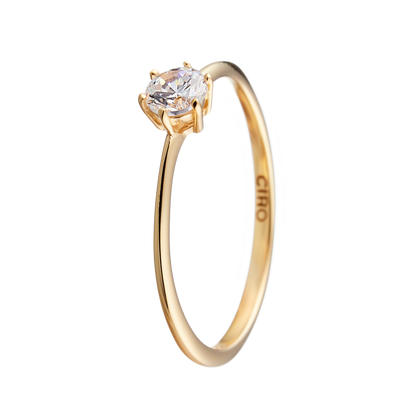 ciro jewelry first love anne ring silver gold plated cubic zirconia 3mm