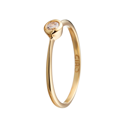 ciro schmuck first love claire ring silber vergoldet kubik zirkonia 3mm