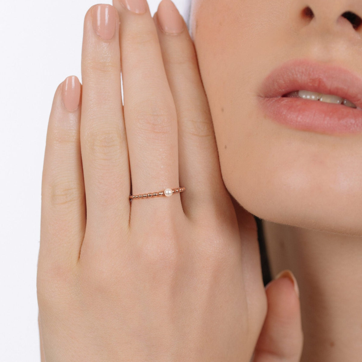 Ciro Rings CIRO Arianne Ring: Elegant 4mm Pearl Jewelry in Sterling Silver with ...